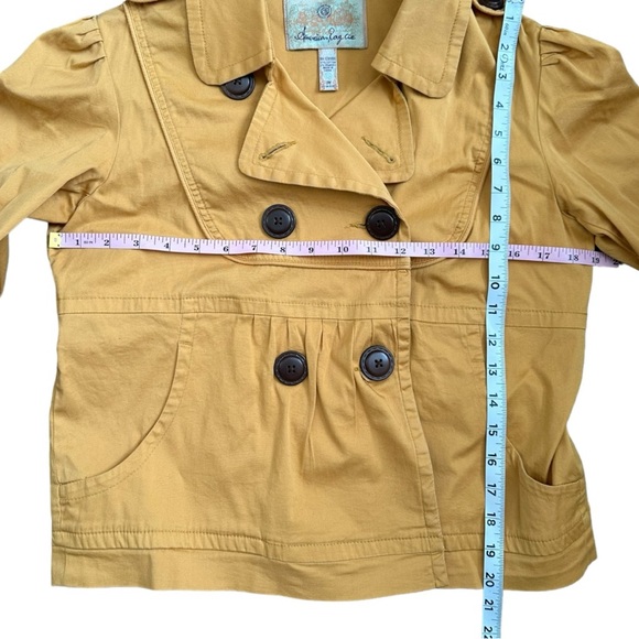American Rag Womens Size Medium Utility Zip Button Up Coat Jacket Top Mustard - Picture 4 of 6